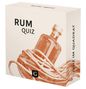 "RUM QUIZ" und "QUIZ IM QUADRAT" auf einer Box, Illustration von einer Flasche und einem Seil, schwarzes "G" Logo., Buch