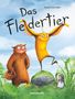 "Das Fledertier" von Pascale Osterwalder zeigt eine Illustration mit Tieren: ein gelbes Fledertier, ein Bär mit Körbchen und eine Ratte auf einem Baumstumpf., Buch