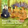 "Rudolf Lunkenbein und Simão Bororo. Ein Goldfisch bringt Hoffnung." Illustration: Priester mit Indigenen, alle sitzen im Kreis., Buch