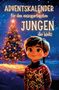 Adventskalender für den einzigartigsten Jungen der Welt. Ein lächelnder Junge vor einem beleuchteten Weihnachtsbaum., Buch