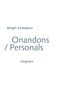 Text: "Birgit Kempker, Onandons / Personals, Engeler". Schlichtes Design mit blau-grauer Schrift auf weißem Hintergrund., Buch