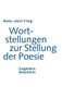 „Hans-Jost Frey, Wortstellungen zur Stellung der Poesie, Engeler Blacklist“ in blauer Schrift auf weißem Hintergrund., Buch