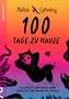 „100 Tage zu Hause“ von Matilda Gyllenberg. Illustration: Kind im Katzenkostüm vor einem bunten Hintergrund., Buch
