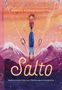 "Salto" ist in großen Buchstaben zu sehen. Ein Kind steht auf den Füßen eines auf dem Kopf stehenden Erwachsenen. Bunte Konfetti fliegen., Buch