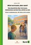 Titel: "Blind vertrauen, aber wem?" Illustrationen von Kindern auf einem Schulhof, ein Junge im Vordergrund, nachdenklich., Buch
