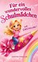 "Für ein wundervolles Schulmädchen zur Einschulung." Illustration: Ein Mädchen auf einer pinken Rakete mit Sternen., Buch