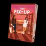 "THE FIX-UP" von Tarah Dewitt, "LIEBE HAT KEINEN BAUPLAN". Illustration: Ein Mann und eine Frau vor sonnigem Hintergrund.