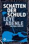 Buchtitel: "Schatten der Schuld". Autor: Leye Adenle. "Ein Lagos-Thriller". Hintergrund mit Stadtplan-Illustration., Buch