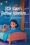 „Little Yawn's Bedtime Adventure“, „Little Yawn and the Friendly Shadows“. Kind im Bett mit einem Stoffdrachen., Buch