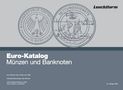 Text: "Euro-Katalog Münzen und Banknoten". Oben sind zwei Münzdesigns abgebildet., Buch