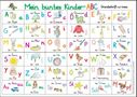 Mein buntes Kinder-ABC: Buchstaben mit Bildern wie Apfel, Baum, Dinosaurier, Fisch und vielen mehr. Grundschrift mit Artikeln.