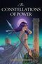 „The Constellations of Power“ und „Gordon Kemper“. Frau mit Speer, lila Haaren, vor nächtlichem Himmel und antiken Säulen., Buch