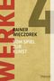 „Rainer Wieczorek, Vom Spiel zur Kunst“. Großes „WERKE 4“ und unten rechts das Logo „Dittrich“. Hintergrund in Olivgrün., Buch