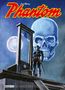 "Phantom", "Die Heiner Bade Collection". Illustration: Held vor Guillotine, großer Schädel im Hintergrund.