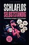 „Schlaflos Selbstständig: Overthinking ausloggen, Schlaf einloggen.“ Ein Flamingo mit Kaffee sitzt nachdenklich da., Buch
