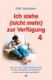 Buchtitel: "Ich stehe (nicht mehr) zur Verfügung 4". Paar sitzt gemütlich auf einem Sessel, Innenszene.