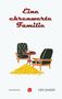 „Eine ehrenwerte Familie“. Zwei Sessel und ein Tisch, Kaffeetasse, goldene Münzen auf dem Boden., Buch