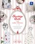"Fruchtige Quilts und andere Nähereien" mit Illustrationen von Silke Leffler. Zwei Figuren in Blumenkleidern, umgeben von Beeren., Buch