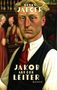 "Henry Jaeger, Jakob auf der Leiter, Roman" ist in großen Buchstaben zu sehen; ein Mann schaut ernst in die Kamera, im Hintergrund zwei Personen an einer Bar.