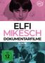 ELFI MIKESCH DOKUMENTARFILME, 10 Filme (1978–2024), FSK ab 12 Jahre, 3 DVDs. Collage mit rosa und blauen Bildern und Logo.