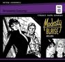 Oben: "Peter O'Donnell", "Die kompletten Comicstrips", "Band 10".  
Unten: Zeichnungen von zwei Figuren, "Modesty Blaise 1973-1975".