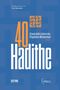 "Mit Kommentar von Eset Mavinehir, 40 Hadithe: Essenzielle Lehren des Propheten Muhammed. Blaues Design mit Logo und Texturen.", Buch
