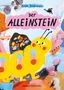 „Der Alleinstein“ von Hilde Biedermann. Buntes Gemälde: gelbe Raupe, schwarze Fliege, farbenfrohe Muster. Verlag: ANKER | WECHSEL., Buch