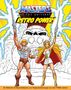 „Masters of the Universe: Retro Power!“ Zwei Figuren, eine mit Schwert, vor einem Burg-Hintergrund. Malbuch aus den 1980ern., Buch