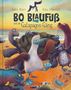 „Bo Blaufuß und die Galapagos-Gäng“ von Judith Allert und Anka Schwelgin. Comic-Tiere am Strand, fröhlich und bunt., Buch