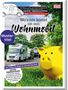 "Muster­titel: Wo’s nix kostet mit dem Wohnmobil. Logo oben: Stellplatzführer. Bild: Wohnmobile auf Straßenrand, gelbes Sparschwein auf Wiese.", Buch