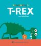 Text: "Animanimals T-REX von Julia Ocker." Illustration: Ein grüner T-Rex beißt in einen Ball., Buch