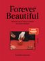 "Forever Beautiful", Heilmahrung für Körper & Seele, Saisonale Rezepte. Hand auf Granatapfel, roter Hintergrund.