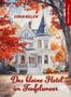 Text: "SONJA BULLEN", "Das kleine Hotel im Teufelsmoor". Aquarell eines viktorianischen Hauses im Herbst mit roten Bäumen., Buch