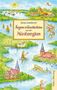 "Susan Lambrecht, Sagen & Geschichten aus der Müritzregion." Eine Illustration mit Flusslandschaft und mythischen Figuren., Buch