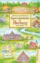 "Sagen & Geschichten aus Harburg und umzu," von Ilka Bloor und Karin Söhnemann, zeigt eine farbenfrohe Landschaftsillustration., Buch