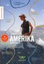 "Abenteuer AMERIKA, Thomas Bauer" und "Abenteuer REISEN" mit einer Berglandschaft und einem Mann mit Hut im Vordergrund., Buch