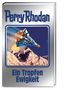"Perry Rhodan" und "Ein Tropfen Ewigkeit" in blauer Schrift. Illustration: Rakete vor gelber Sonne und schneebedeckten Bergen.