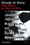 Text: "Clouds of Glory: The Story of Martin Rev". Rechte Seite: Gesicht ins Profil, Sonnenbrille, abstrakte Muster links., Buch