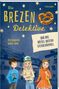 "Die Brezen Detektive und das Rätsel unterm Sternenhimmel." Illustration von 3 Kindern vor einem alten Gebäude mit Sternen., Buch