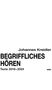 Johannes Kreidler: Begriffliches Hören, Buch