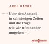: Über den Anstand in schwierigen Zeiten und die Frage, wie wir miteinander umgehen, CD,CD,CD,CD