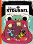 „Kleiner Strubbel: Puddingsoda, sag mal A!“ zeigt eine Comic-Illustration, wo eine Maus und eine Figur in einem riesigen Mund stehen., Buch