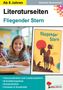 "Ab 8 Jahren", "Fliegender Stern", "Gabriela Rosenwald". Literaturseiten mit Textverständnis, Rechtschreibung, Kreativität. KOHL VERLAG Logo.