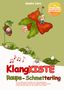 Titel: "KlangKISTE Raupe-Schmetterling". Illustration einer Raupe, die sich zum Schmetterling entwickelt., Buch