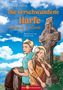 „Die verschwundene Harfe: Abenteuer in Irland“ von Luisa Hartmann. Zwei Personen mit Harfe vor keltischem Kreuz., Buch