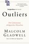 "Outliers" von Malcolm Gladwell; New York Times-Bestseller. "Die Geheimnisse erfolgreicher Menschen". Oben sind glänzende Kugeln., Buch