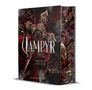 "Vampyr", Brigitte Melzer, Drachenmond Verlag. Rote Blätter, goldene Ornamente, stimmungsvoll und mystisch gestaltet.