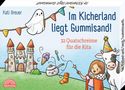 "Im Kicherland liegt Gummisand! 32 Quatschreime für die Kita." Ein Schloss, Geist, Mädchen mit Zauberstab, Kuh mit Hut.