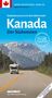 „Entdeckertouren mit dem Wohnmobil: Kanada. Der Südwesten“ zeigt ein Wohnmobil auf einer Straße in einer Berglandschaft.