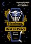 "Hamburgs Friedhöfe: Natur, Kultur & WER LIEGT WO? Hamburg, Rest in Peace. Thomas Schmidt, JUNIUS." Skelett in Sarg mit Rosen., Buch